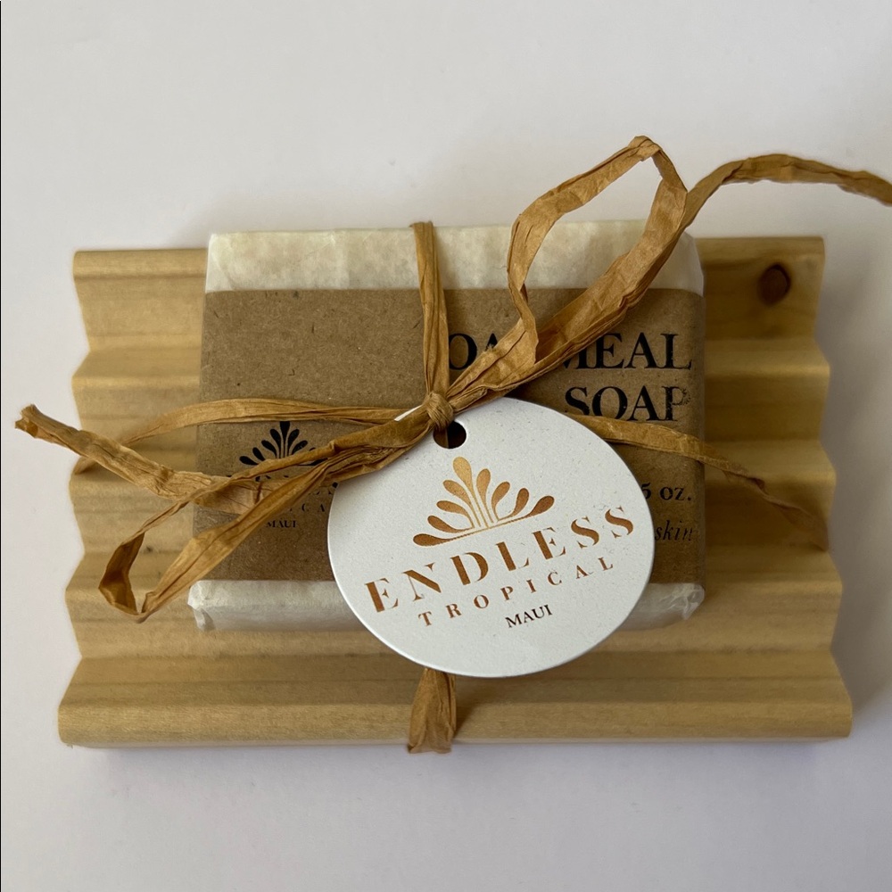 Oatmeal Soap 1.5 oz with Wooden Soap Dish